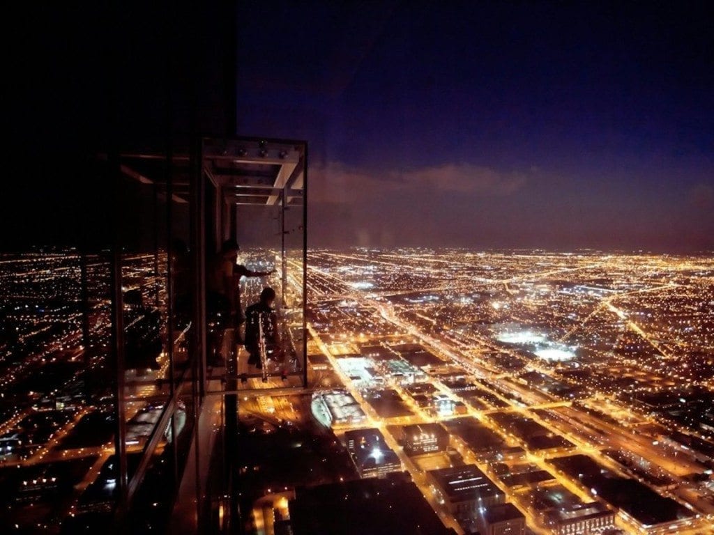 Willis Tower Ledge Night