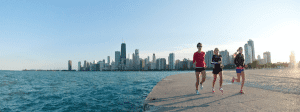 Runners Along Lake Michigan