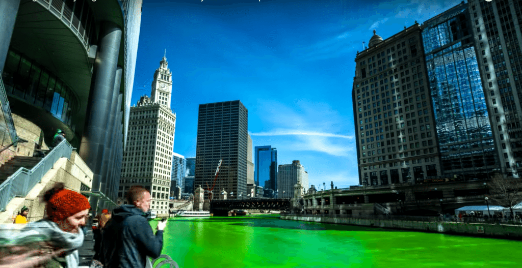 This Timelapse Video of the Chicago River Dyeing is So Cool UrbanMatter