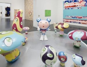 Installation view, Takashi Murakami: The Octopus Eats its Own Leg, MCA Chicago, June 6 – September 24, 2017. Photo: Nathan Keay, © MCA Chicago.