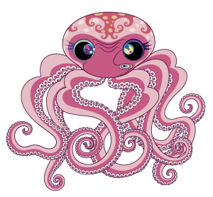 Takashi Murakami created an octopus-inspired character to celebrate the opening of Takashi Murakami: The Octopus Eats Its Own Leg. © 2017 Takashi Murakami/Kaikai Kiki Co., Ltd. All Rights Reserved.