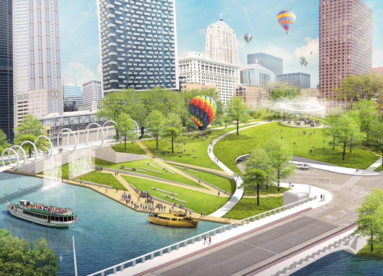 Design Firm Reimagines Chicago Riverwalk as Lively Natural Habitat