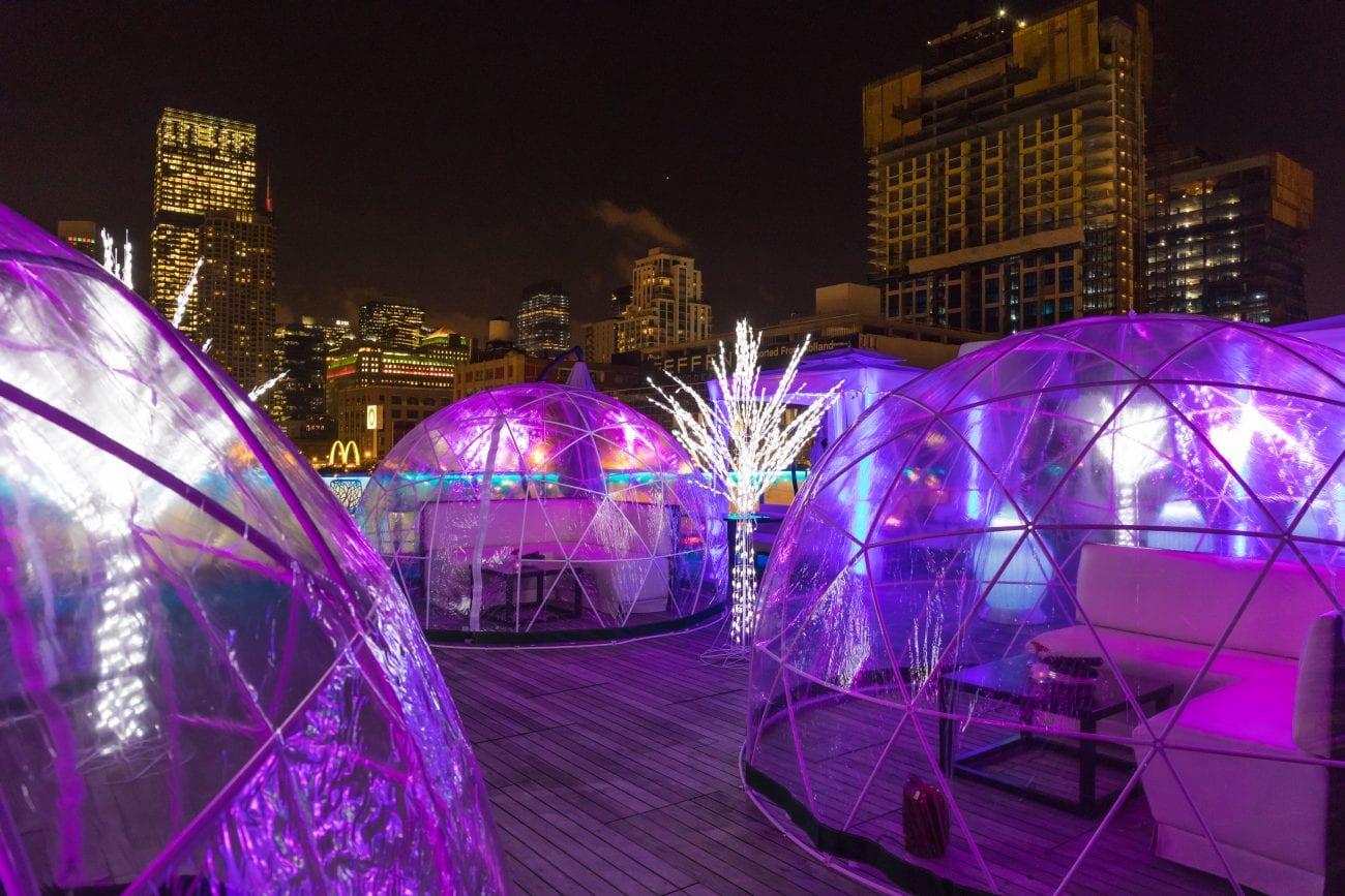 The Godfrey's Rooftop Suits Up With Transparent Igloo Lounges