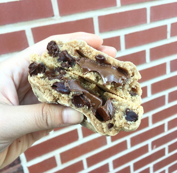 Nutella stuffed chocolate chip cookie