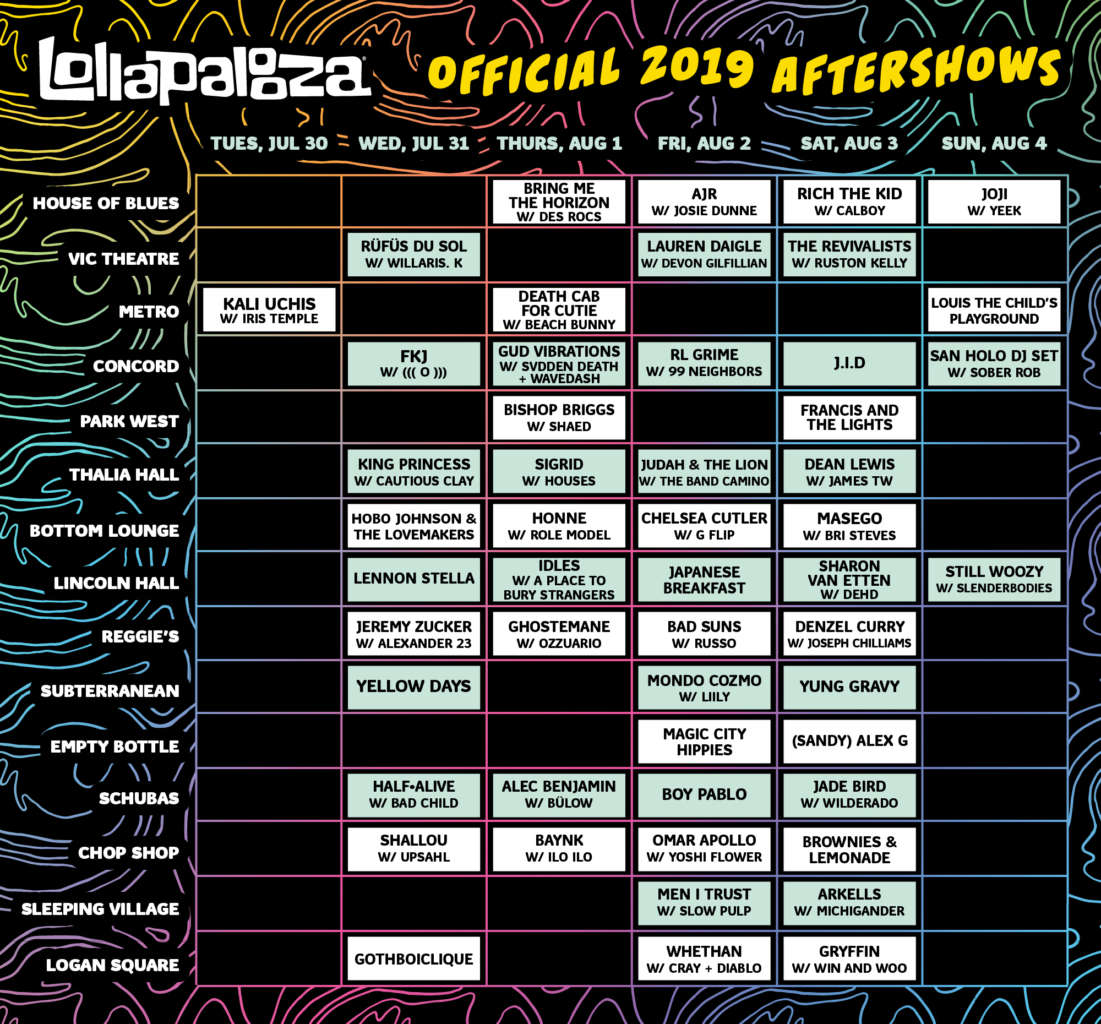 Lollapalooza 2019 Aftershows Announced | UrbanMatter