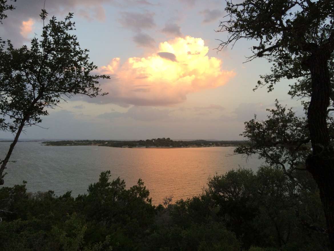 Canyon of the Eagles view of the sunset over Lake Buchanan. Photo by Pamela McKuen