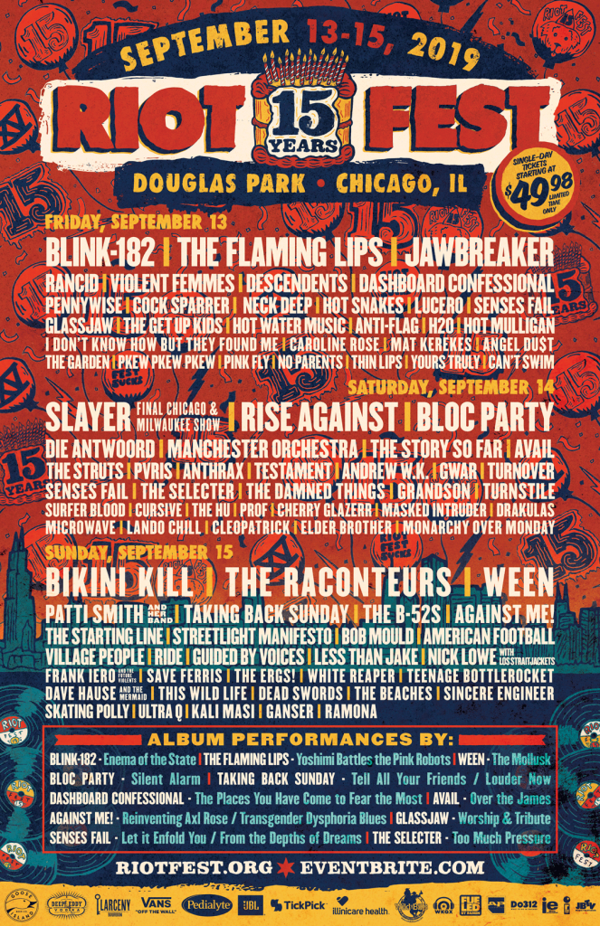 Riot Fest Daily Schedule Has Been Released