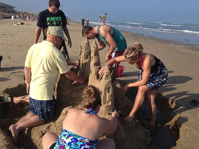 Castle building lesson on South Padre Island. (Photo Credit: Sandy Feet)