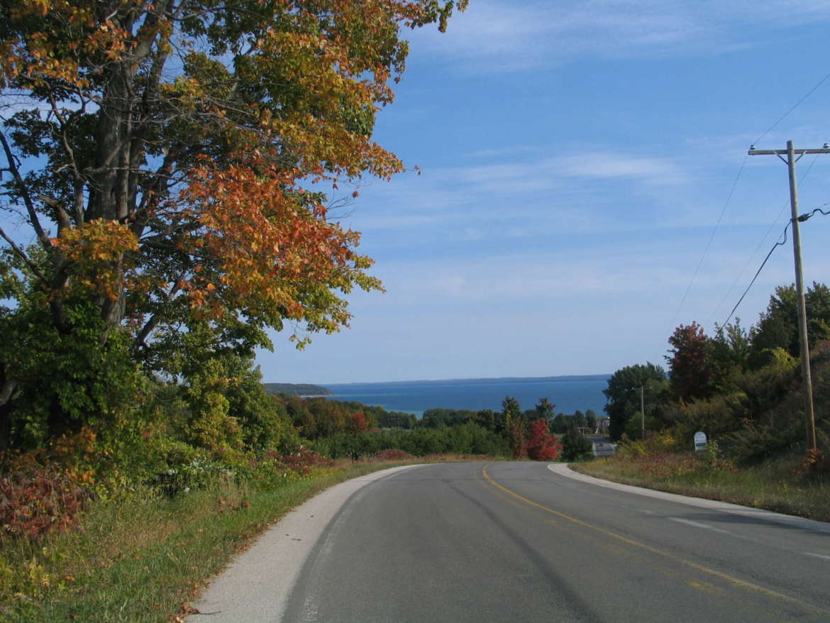 Over every hill is another spectacular view when hiking or driving Old Mission Peninsula in Traverse City.