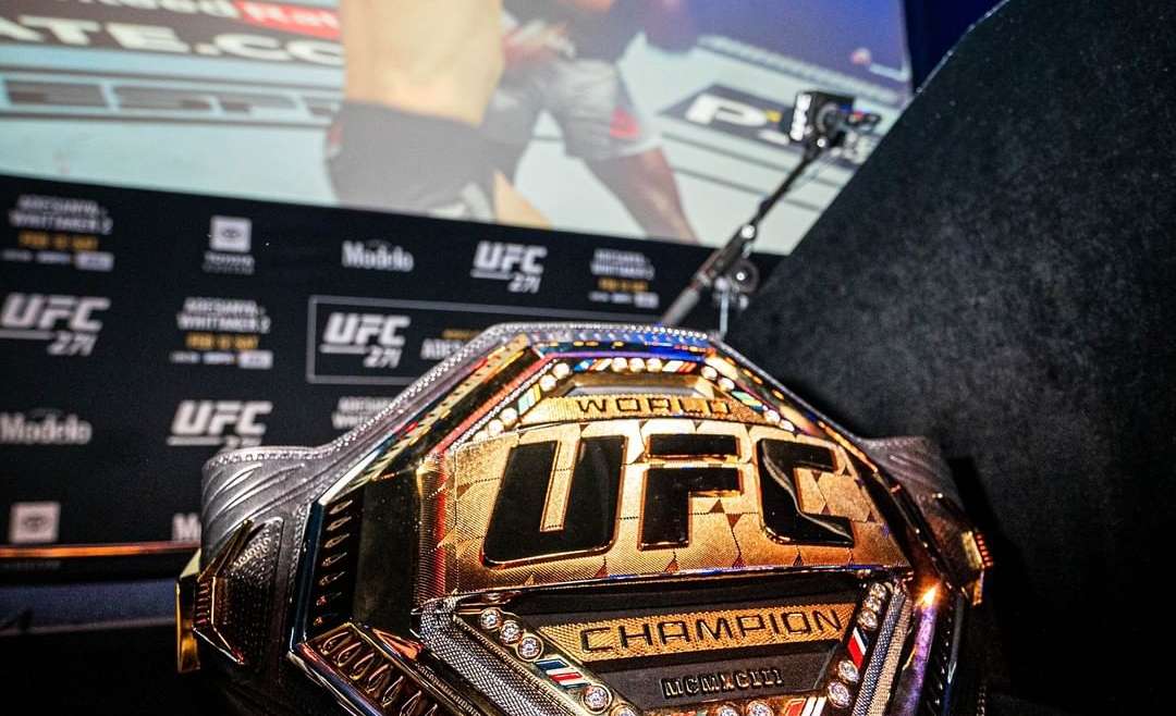 Chicago UFC Fighters post featured image showing the UFC championship belt