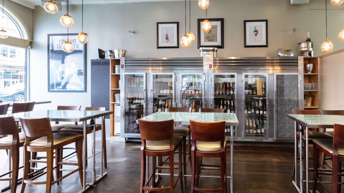 pops for champagne front tasting room