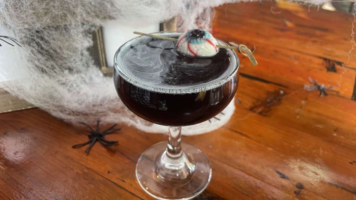 Ina Mae spooky Halloween Cocktail Chicago - witch's blood martini