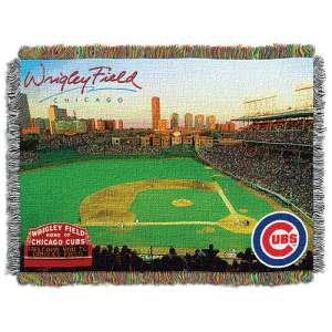 A Chicago Cubs throw blanket.