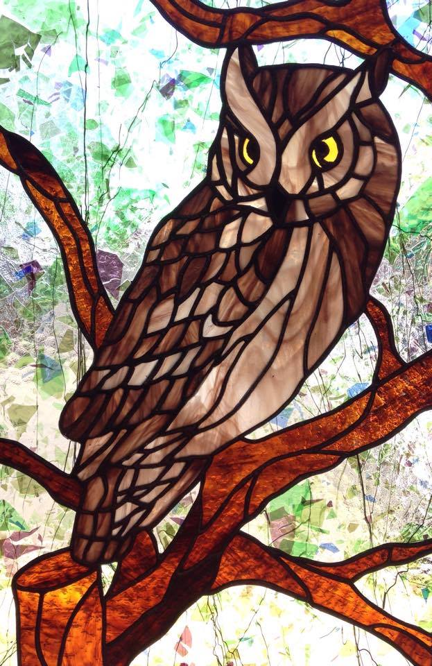 glass act stained glass owl