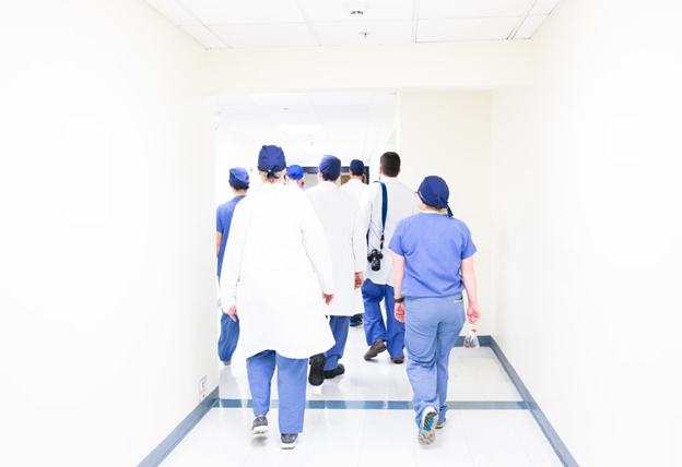 Doctors walking in the hospital