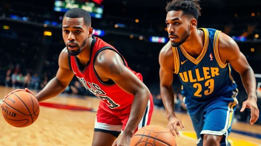 Bulls vs Pacers 2 basketball players