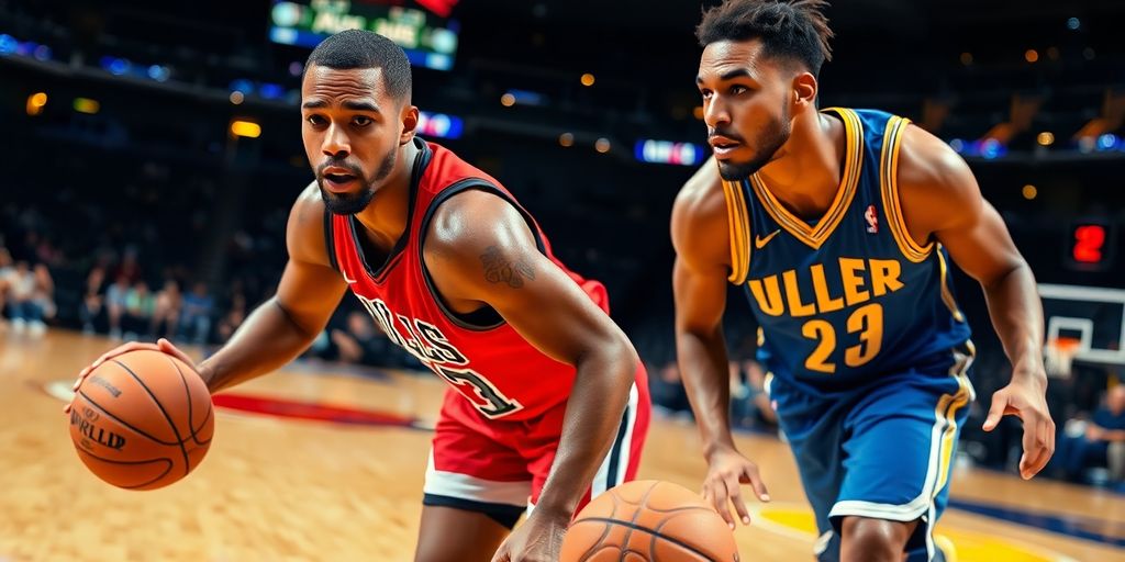 Bulls vs Pacers 2 basketball players
