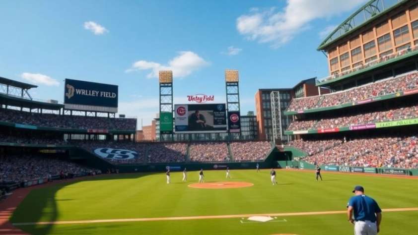 Baseball stadium with the cubs