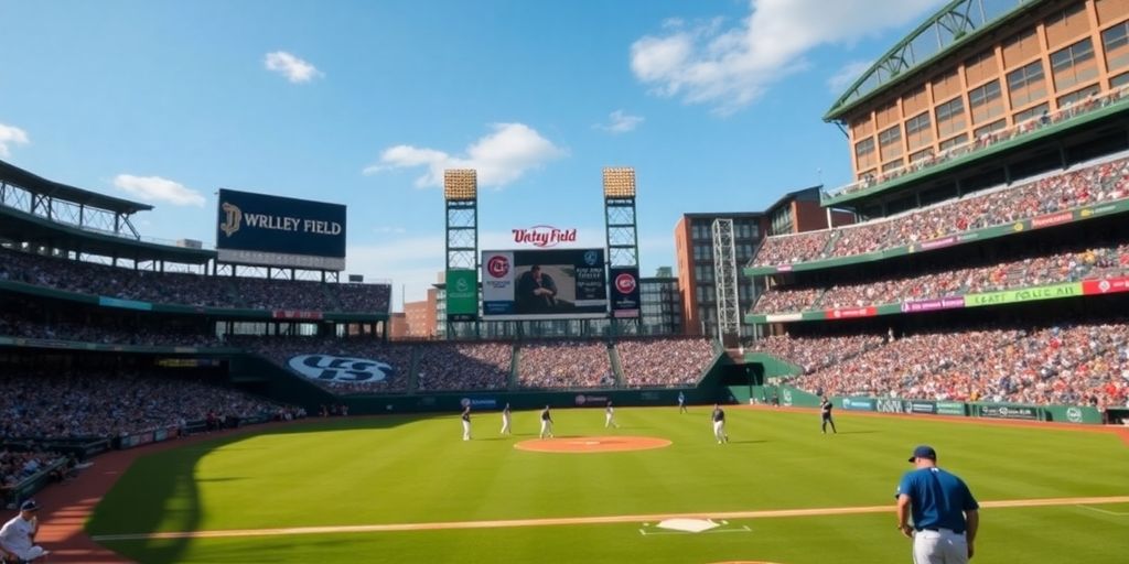 Baseball stadium with the cubs