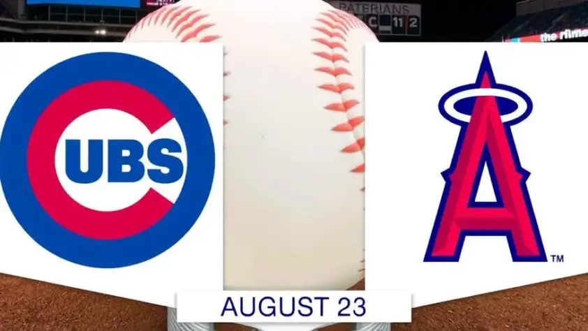 Cubs vs. Angels Baseball Logos Date August 23