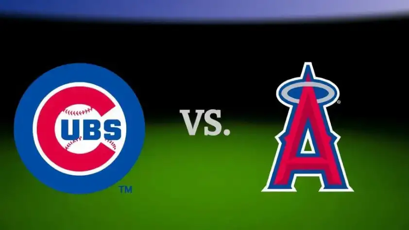 Cubs vs. Angels Baseball Logos and Date August 24