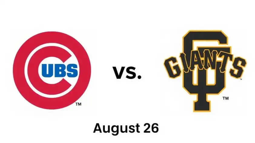 Cubs vs. Angels Baseball Logos date august 26