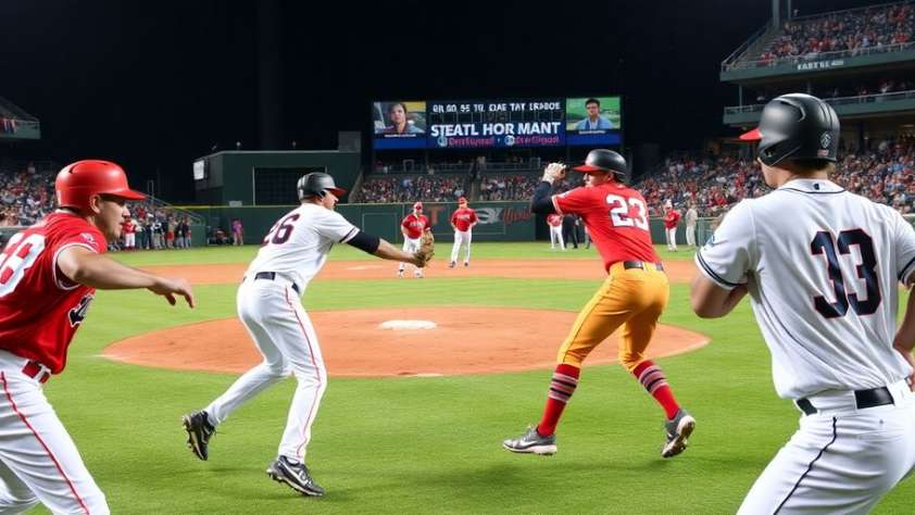baseball players on field