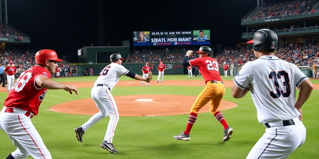 baseball players on field