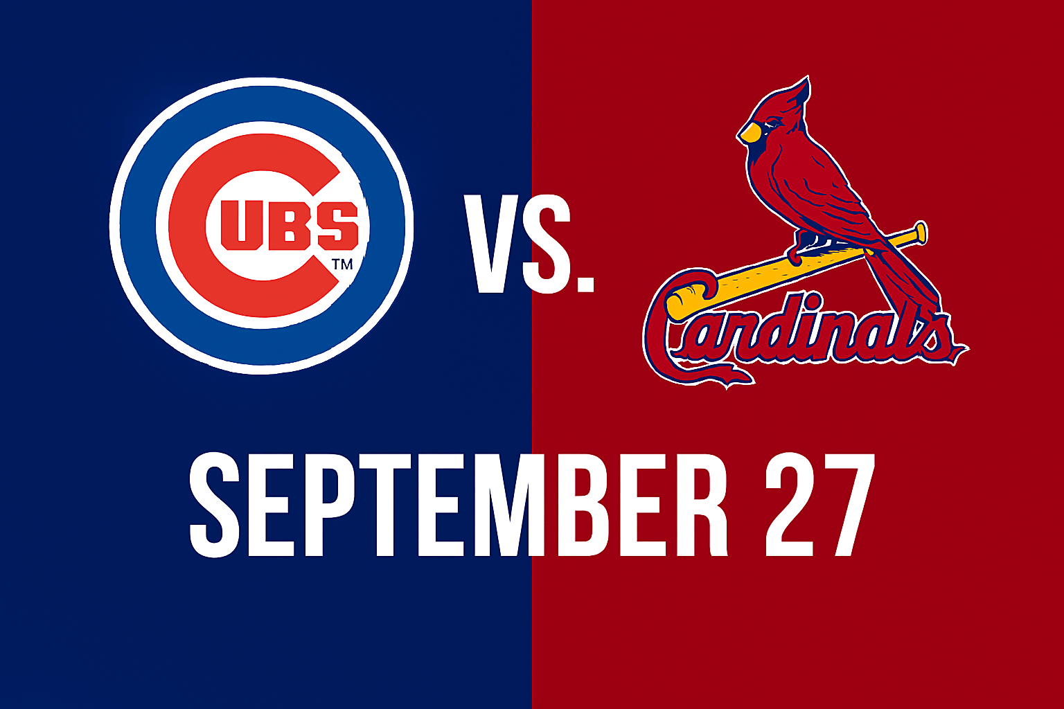 Cubs vs. Cardinals Baseball Game September 27