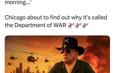 Trump Social Truth Post war on Chicago