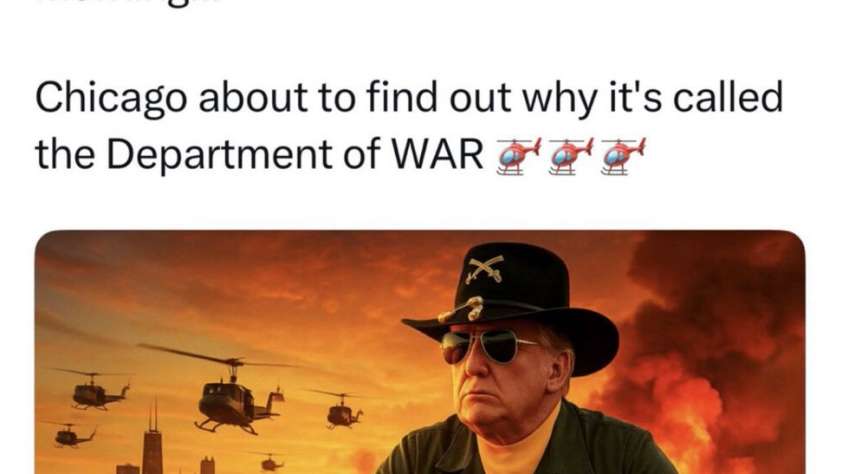 Trump Social Truth Post war on Chicago