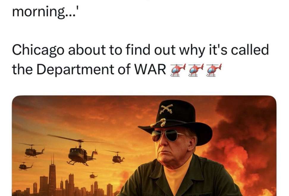 Trump Social Truth Post war on Chicago