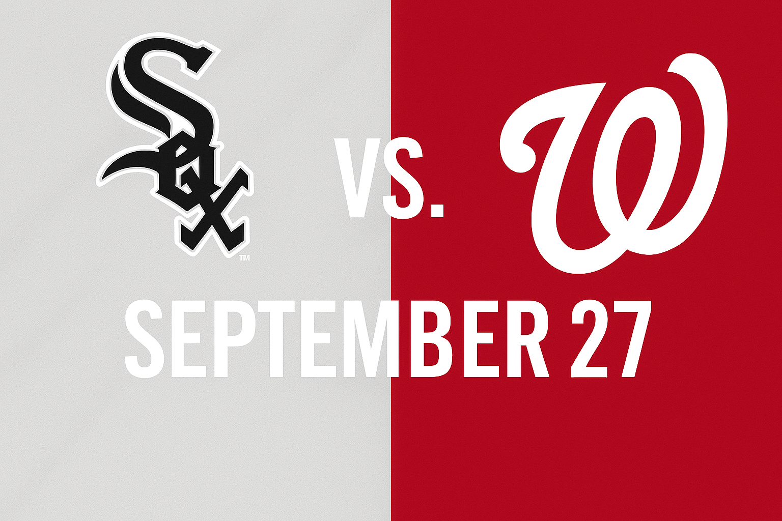 White Sox vs. Nationals Baseball Game September 27