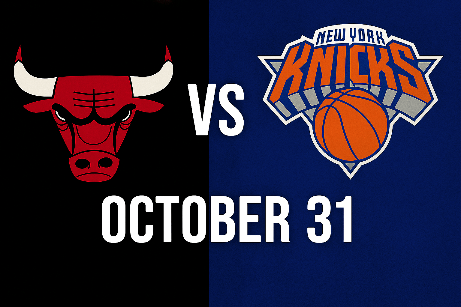 NBA game Bulls vs. Knicks October 31
