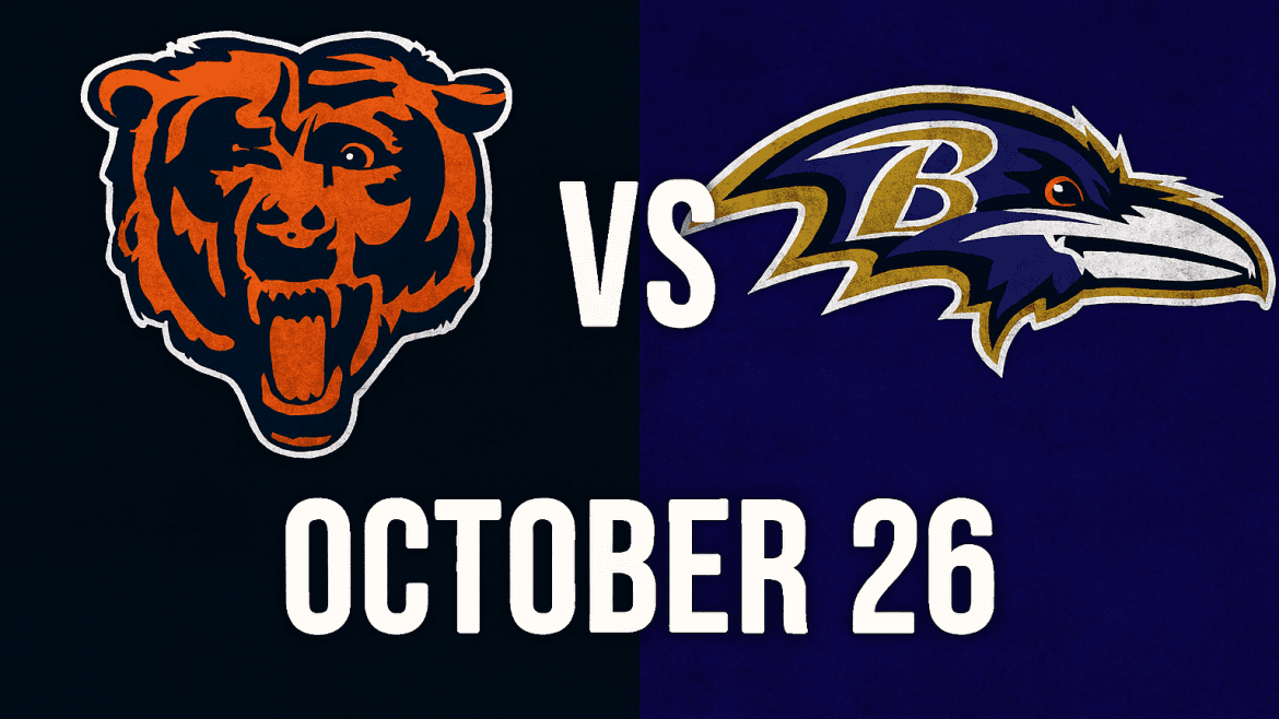 NFL matchup Bears vs Ravens October 26