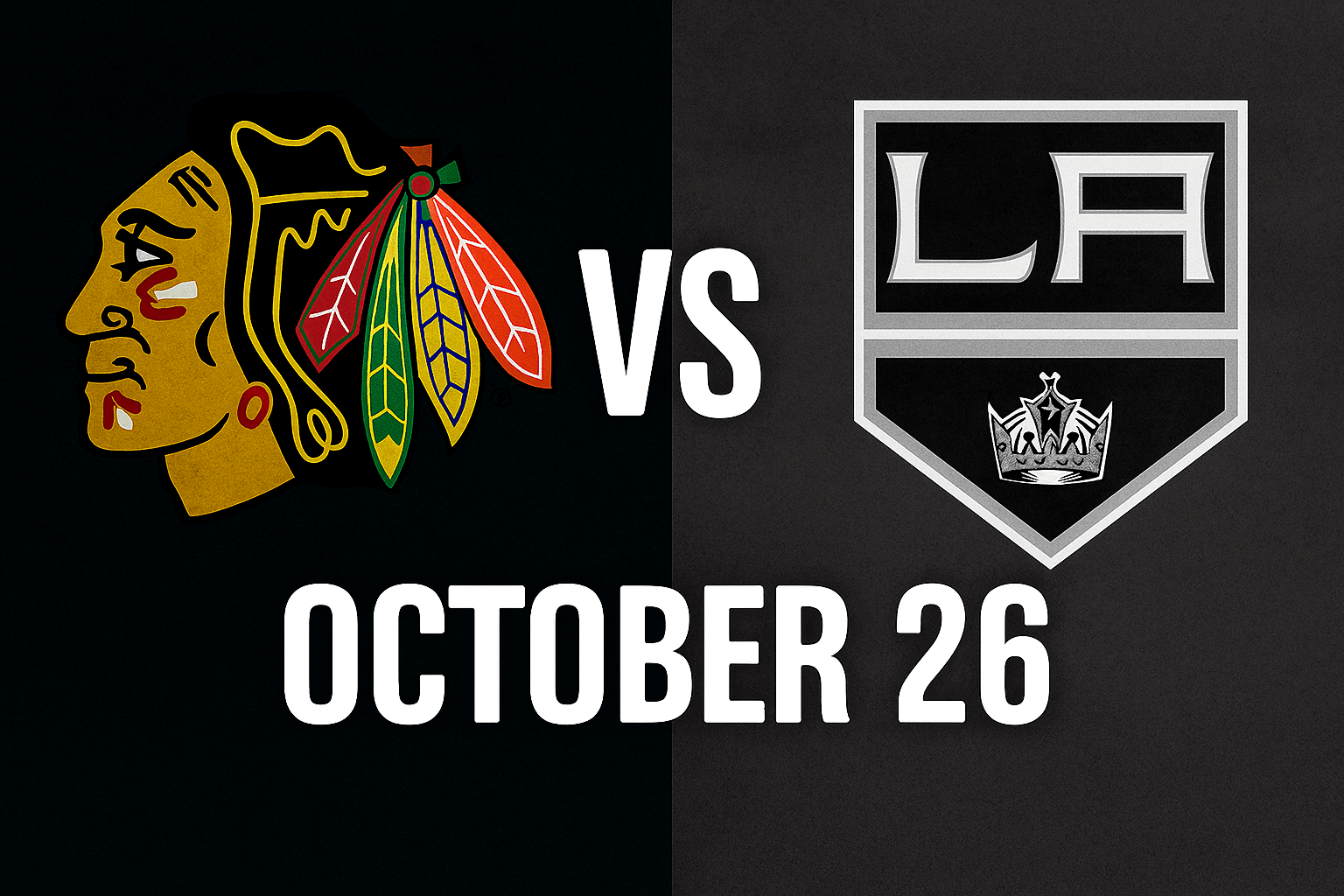 NHL game Blackhawks vs. LA Kings October 26