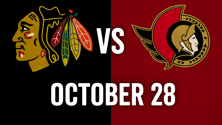 NHL game Blackhawks vs. Ottowa October 28