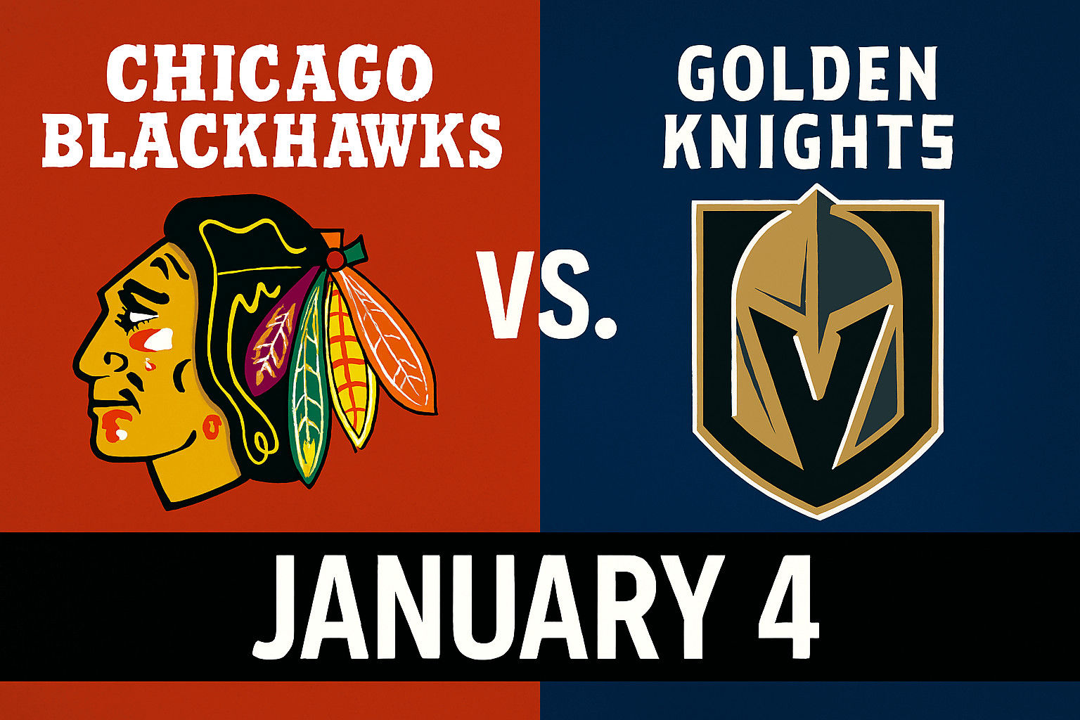 Blackhawks vs Golden Knights January 4