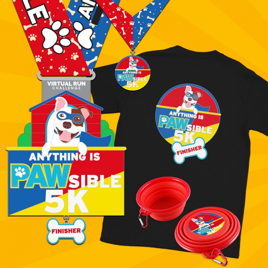 virtual run with shirt and medal