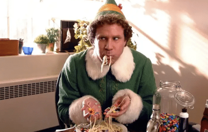 Will Ferrell in Elf, one of his best movie roles.