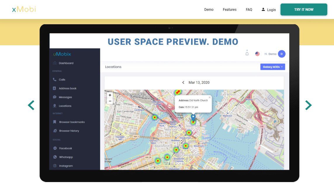 xMobi Tracking Location