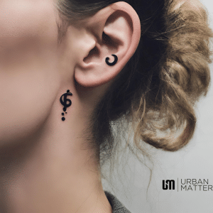 Behind the Ear Semicolon Tattoo