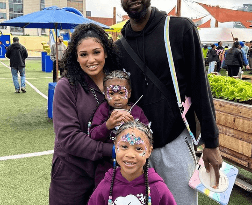 Andrew Wiggins with his Wife Mychal Johnson and 2 daughters