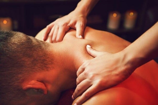 man getting a neck massage