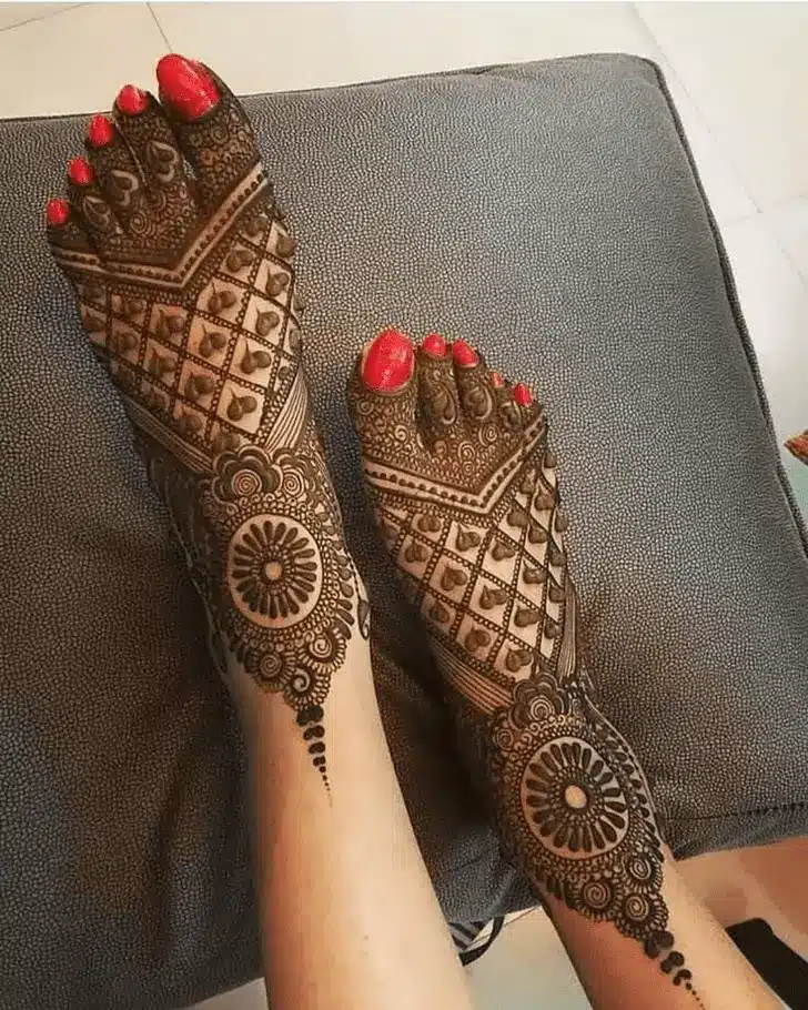 Lotus Leg Mehndi Design