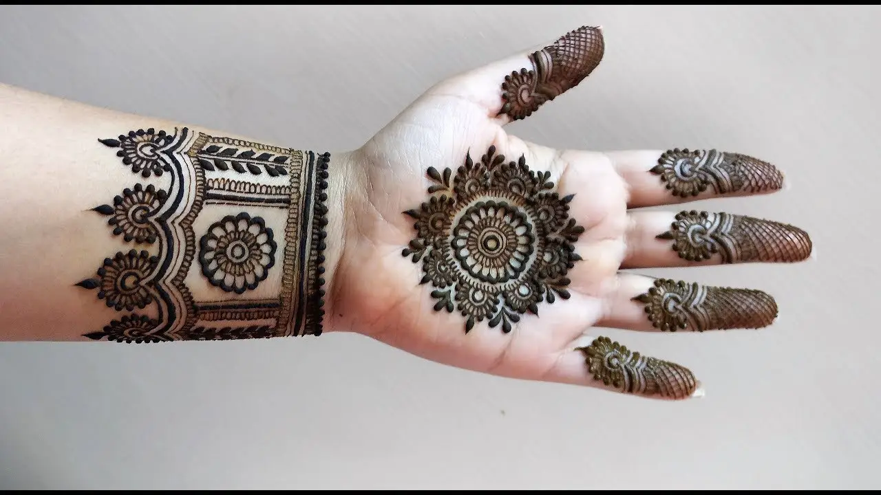 Front Hand Mandala Mehndi Design