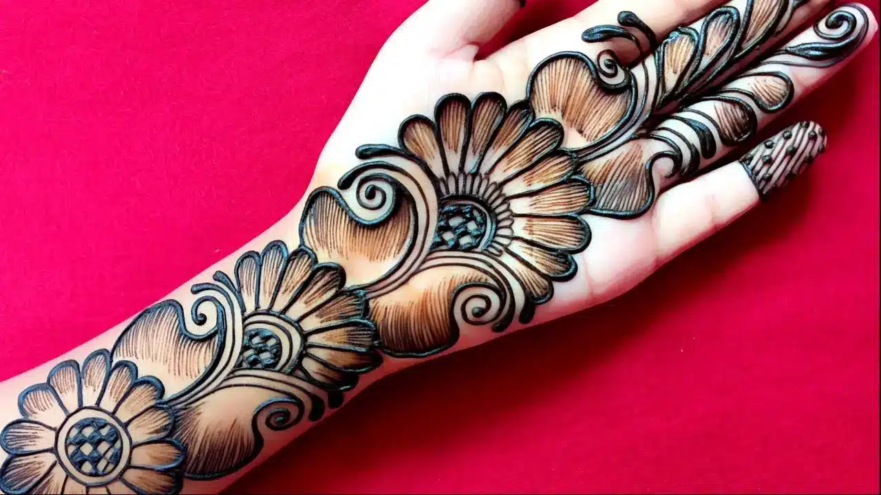 Front Hand Long Mehndi Design