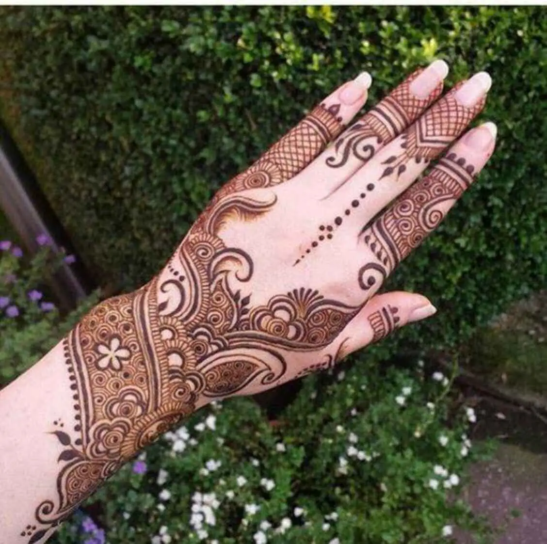 Mehndi Design for Back Hand with the Panels