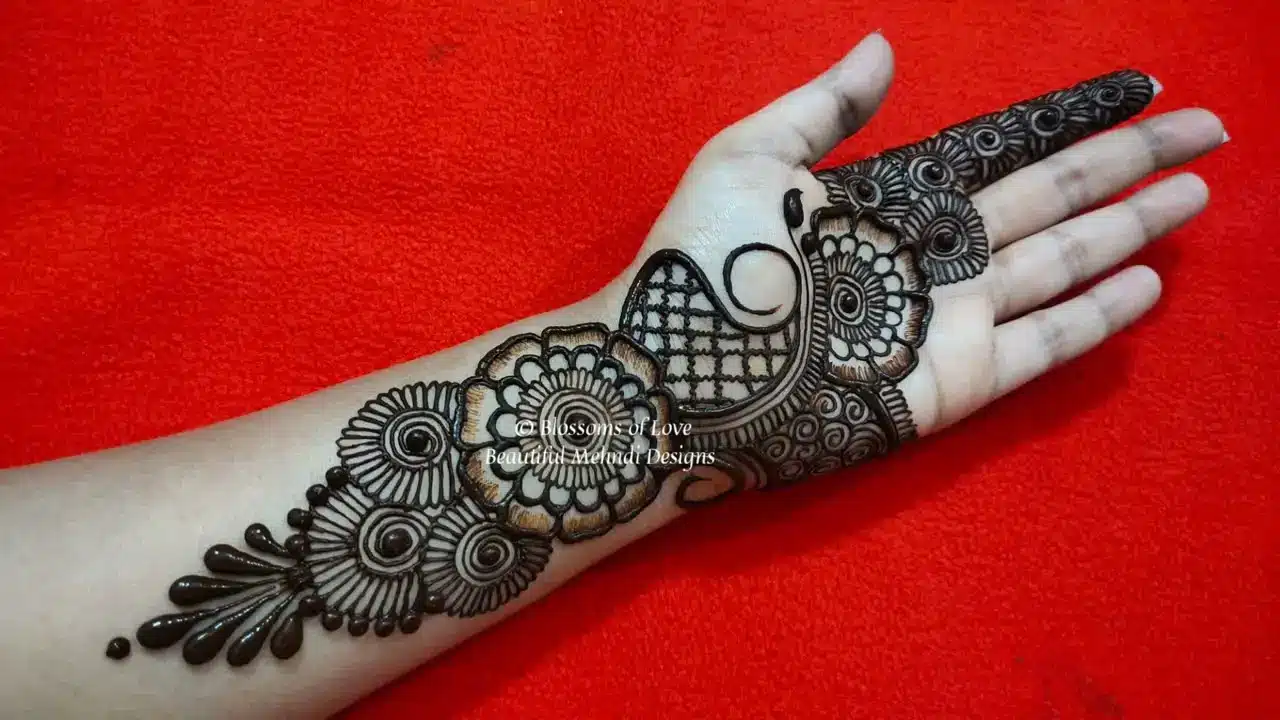 Front Hand Long Mehndi Design