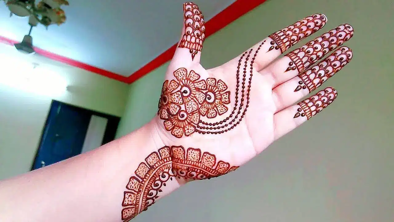 Front Hand Long Mehndi Design